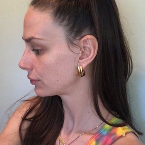 Vintage Gold Earrings&Chunky Anne Klein Necklace